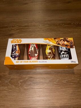 Star Wars Glass Set 4pc 16oz Vandor Disney Han Solo Lando Empire New